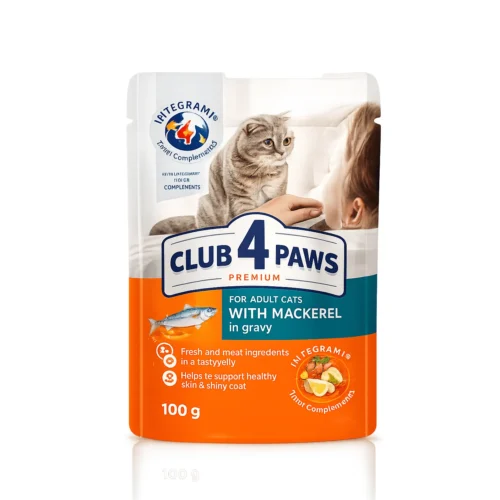 CLUB 4 PAWS Premium Adult Cat Food – Mackerel in Gravy 100G