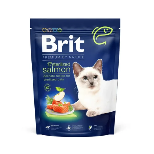 Brit Premium by Nature Sterilised Cat with Salmon Dry Food 300g